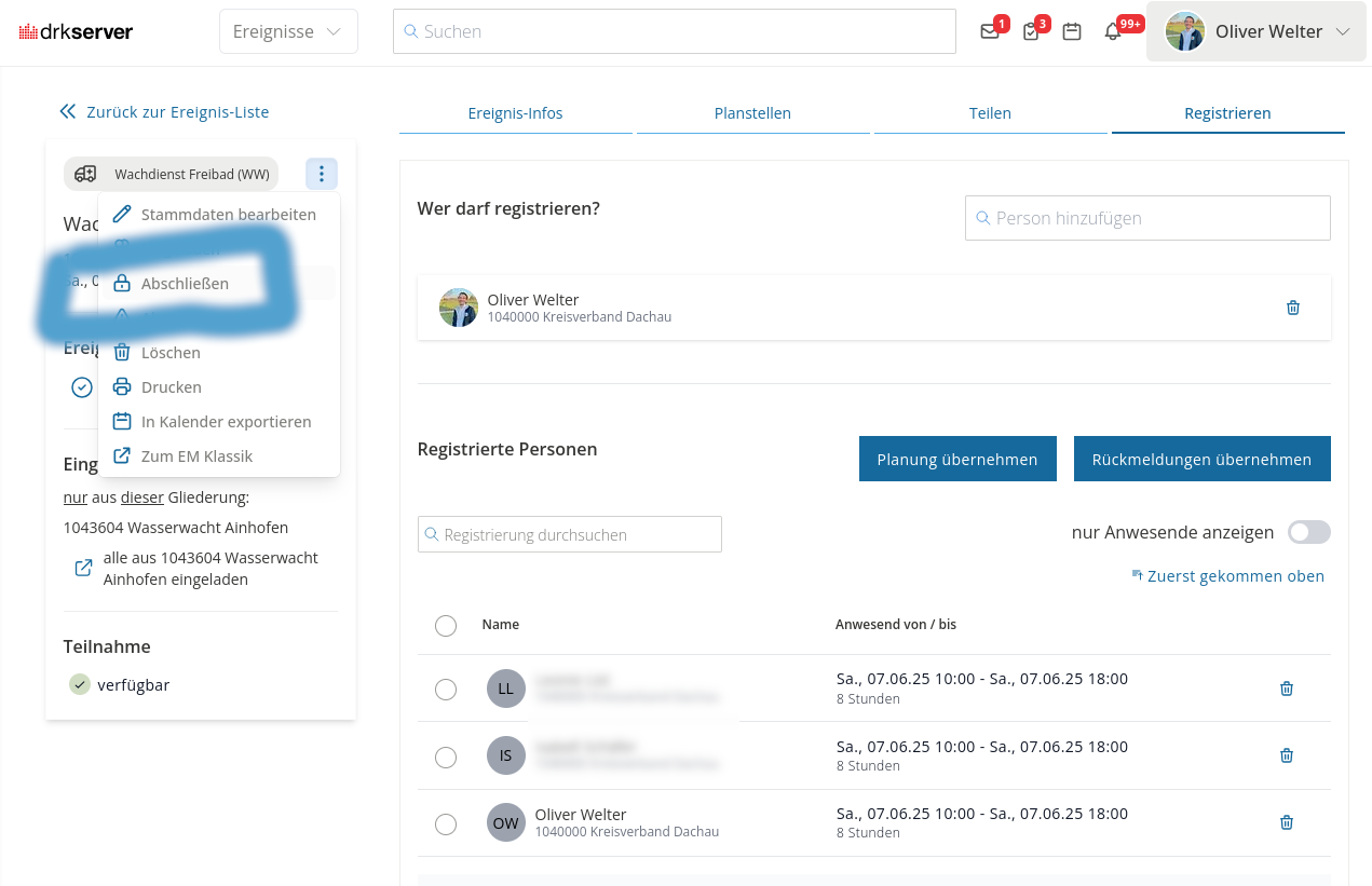 Projekt drkserver > Tipp der Woche KW24/25: Dienstzeiten direkt vor Ort erfassen mit der "DRK Hier!" App > Gebuchte Stunden.png